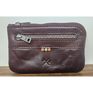 TUMBLE And HIDE Handcrafted Brown Leather Coin Pouch Wallet Key Ring England 5x3